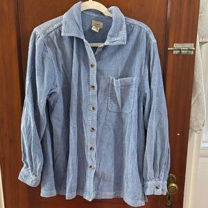 L.L. Bean Light Blue Corduroy Womens Shirt